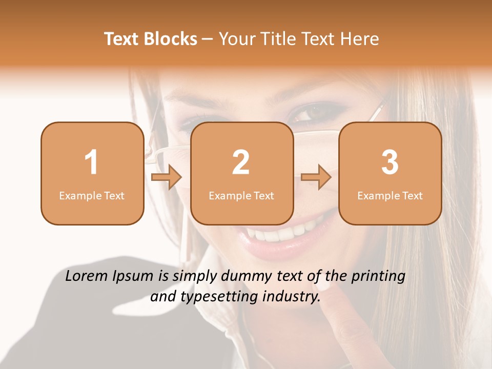 A Woman With Glasses Is Smiling For The Camera PowerPoint Template