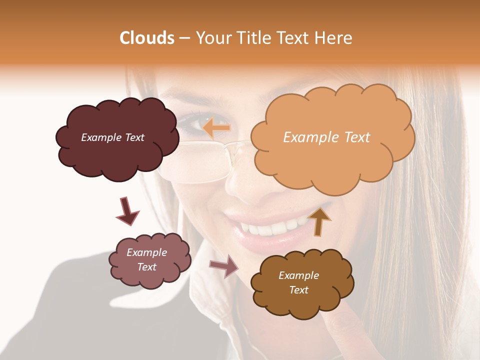 A Woman With Glasses Is Smiling For The Camera PowerPoint Template