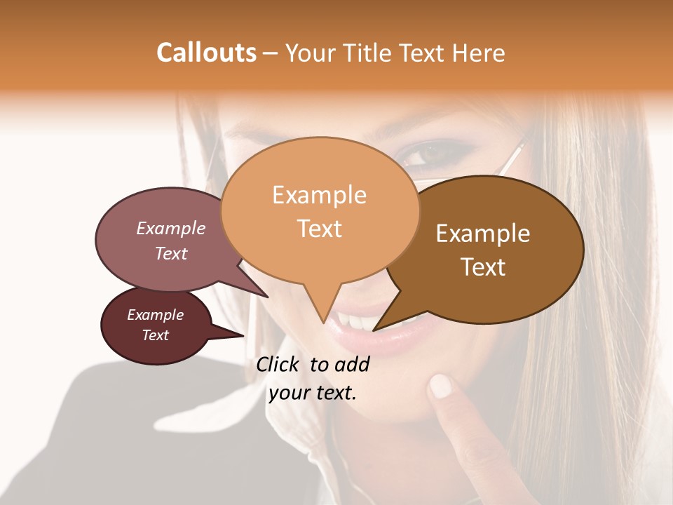 A Woman With Glasses Is Smiling For The Camera PowerPoint Template