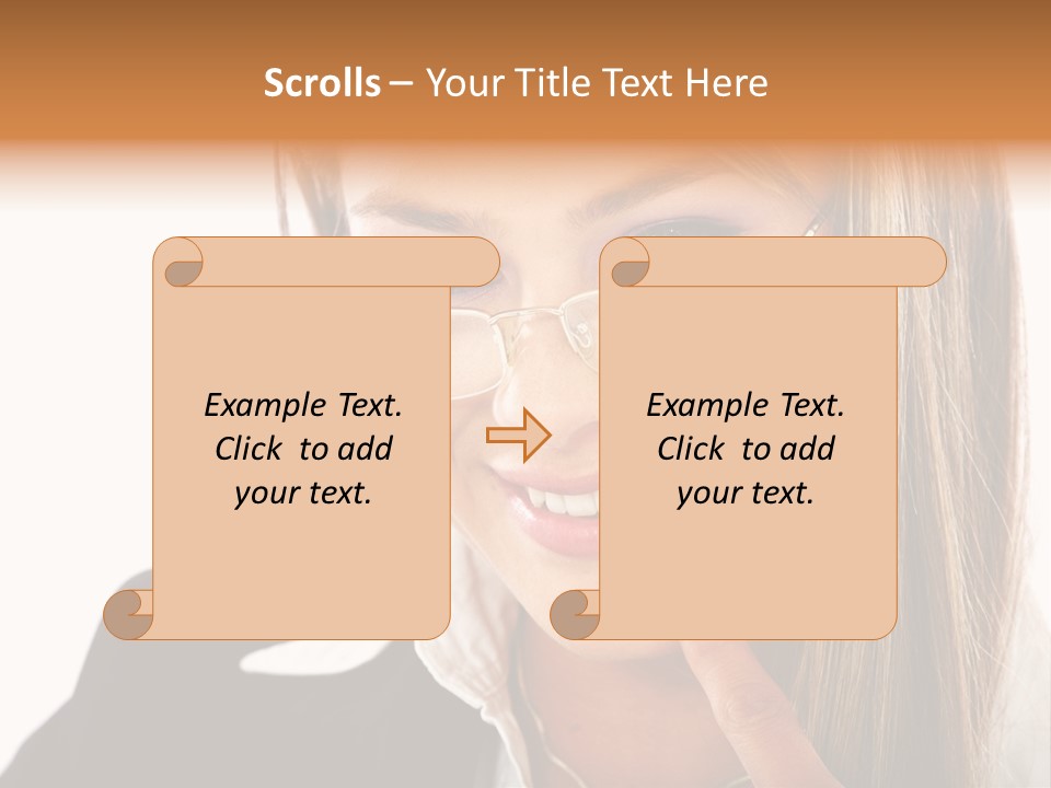 A Woman With Glasses Is Smiling For The Camera PowerPoint Template