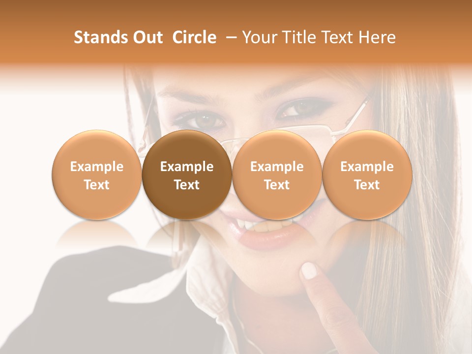 A Woman With Glasses Is Smiling For The Camera PowerPoint Template