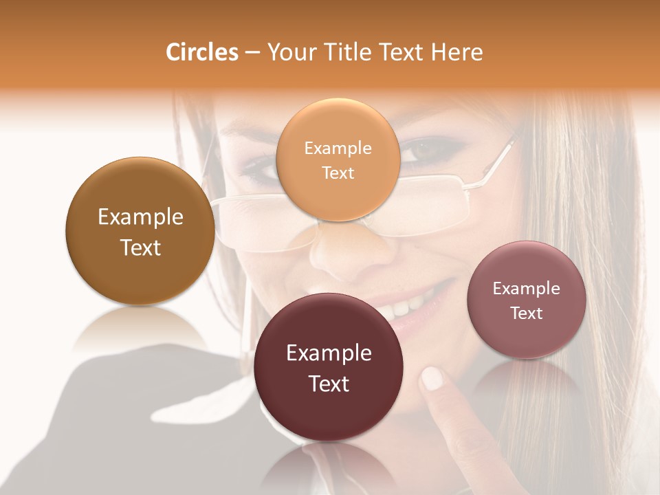 A Woman With Glasses Is Smiling For The Camera PowerPoint Template
