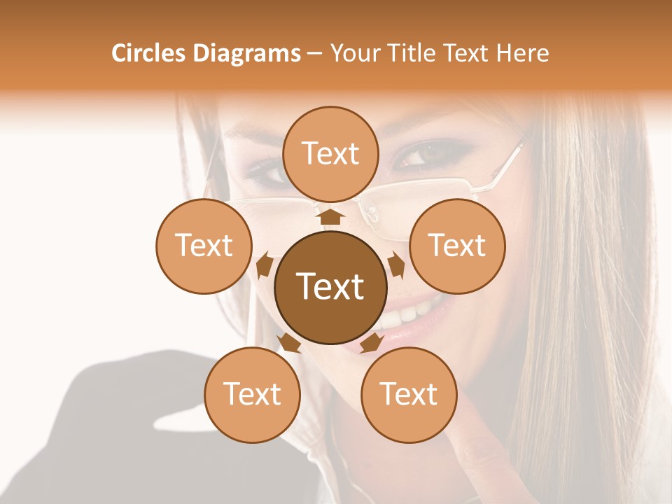 A Woman With Glasses Is Smiling For The Camera PowerPoint Template