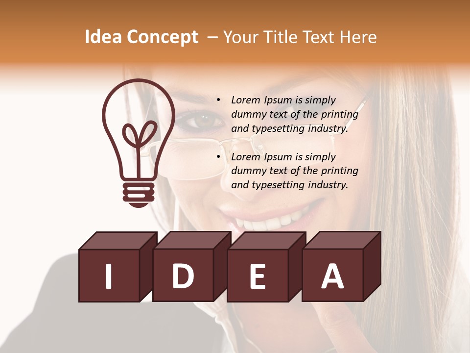 A Woman With Glasses Is Smiling For The Camera PowerPoint Template