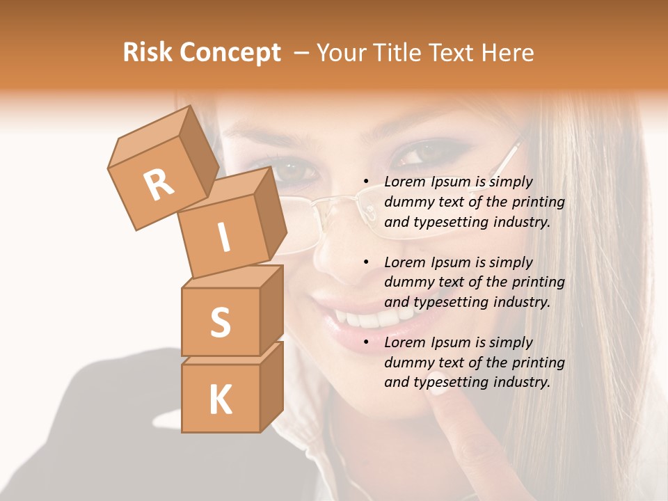 A Woman With Glasses Is Smiling For The Camera PowerPoint Template