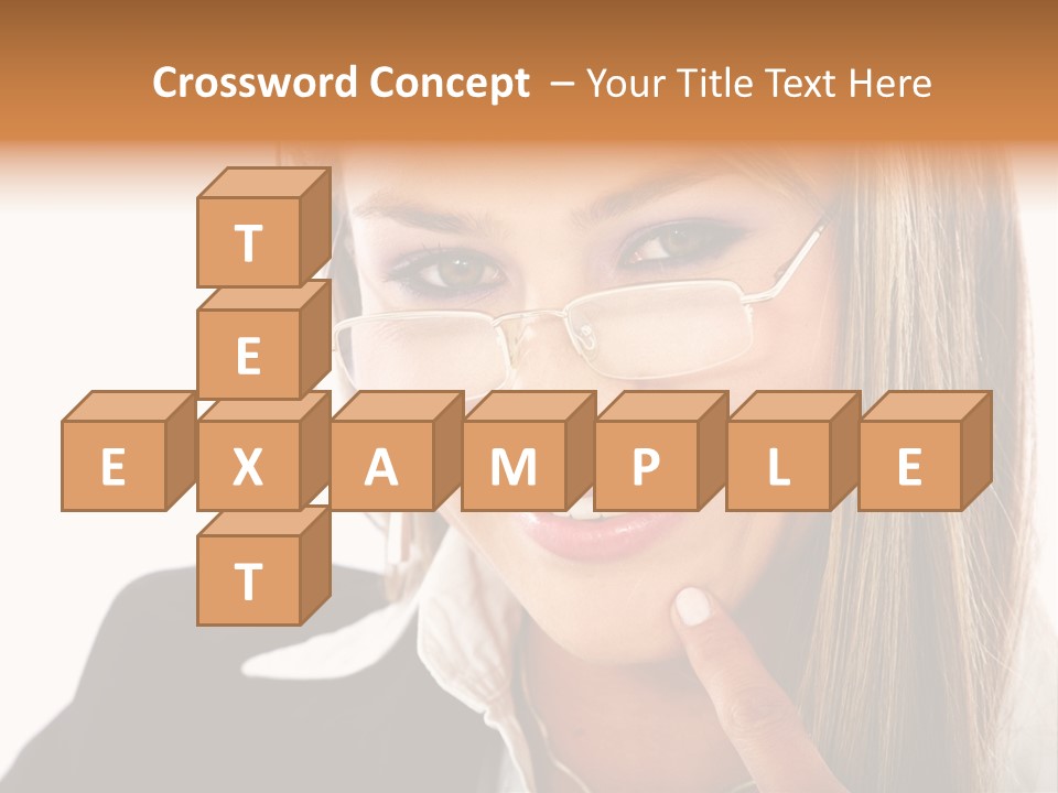 A Woman With Glasses Is Smiling For The Camera PowerPoint Template