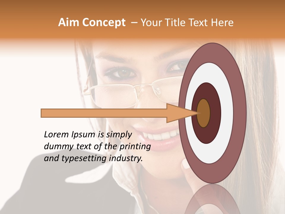 A Woman With Glasses Is Smiling For The Camera PowerPoint Template