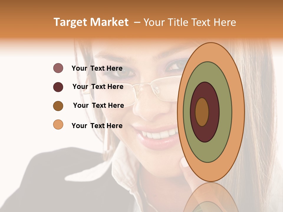 A Woman With Glasses Is Smiling For The Camera PowerPoint Template