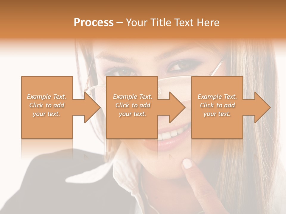 A Woman With Glasses Is Smiling For The Camera PowerPoint Template