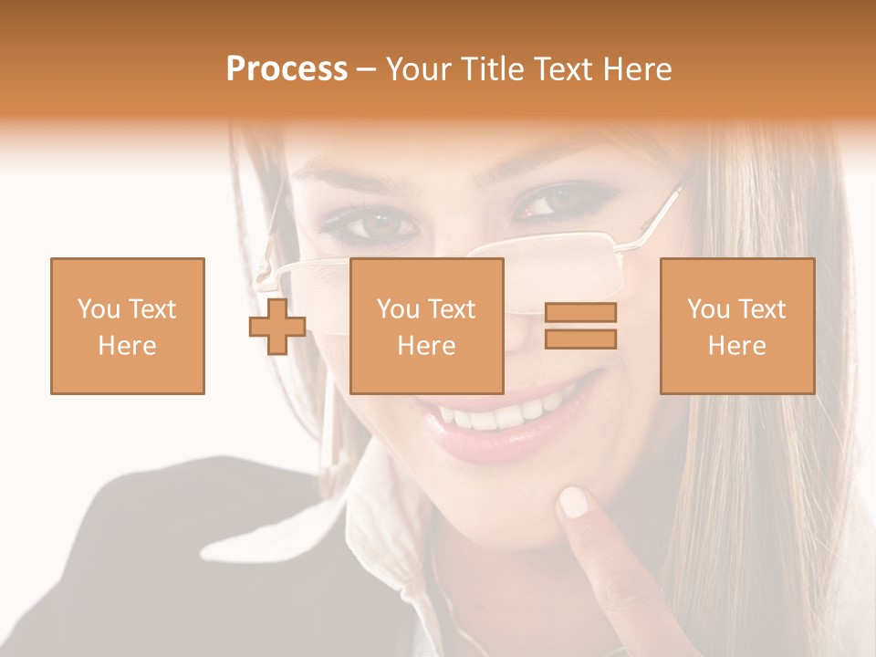 A Woman With Glasses Is Smiling For The Camera PowerPoint Template