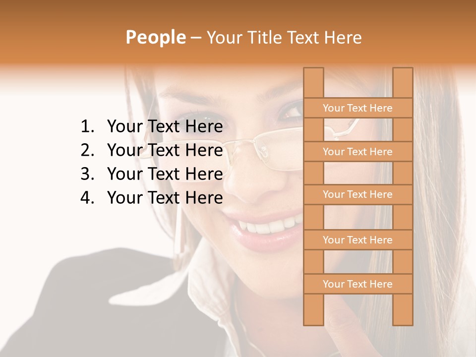 A Woman With Glasses Is Smiling For The Camera PowerPoint Template