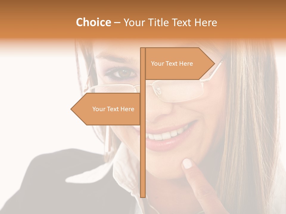 A Woman With Glasses Is Smiling For The Camera PowerPoint Template