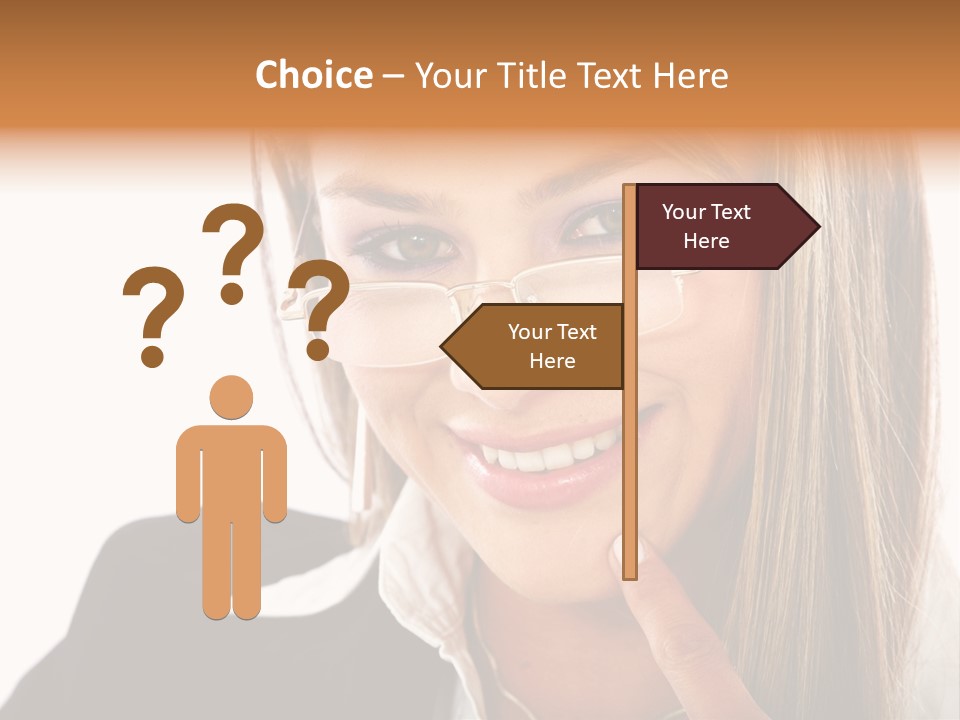 A Woman With Glasses Is Smiling For The Camera PowerPoint Template