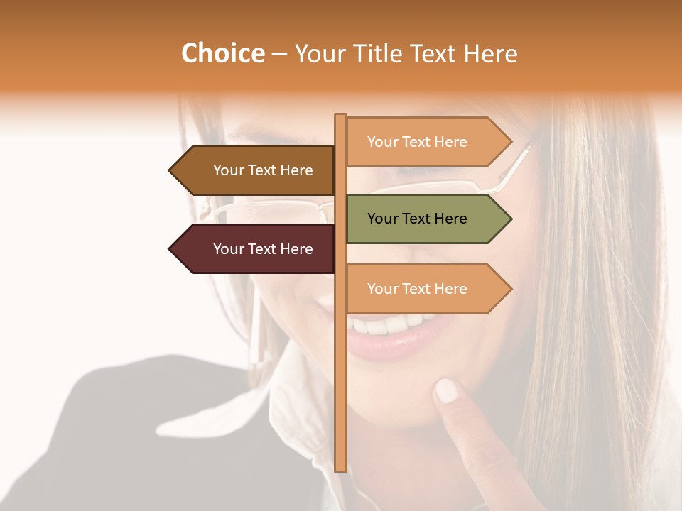 A Woman With Glasses Is Smiling For The Camera PowerPoint Template