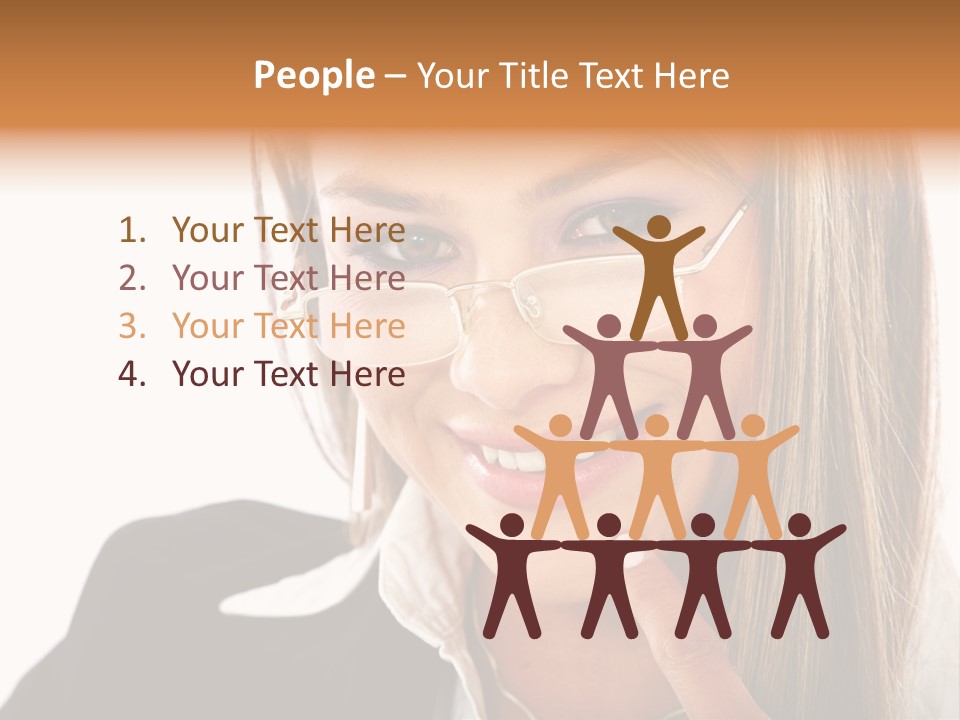 A Woman With Glasses Is Smiling For The Camera PowerPoint Template
