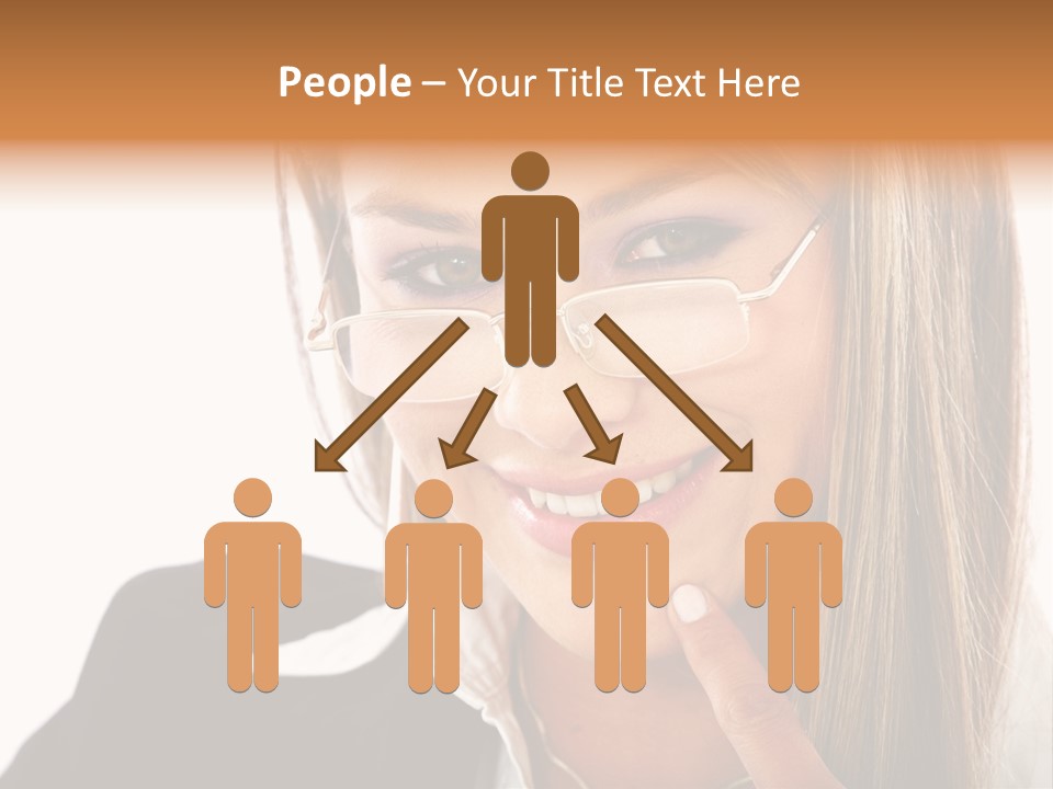 A Woman With Glasses Is Smiling For The Camera PowerPoint Template