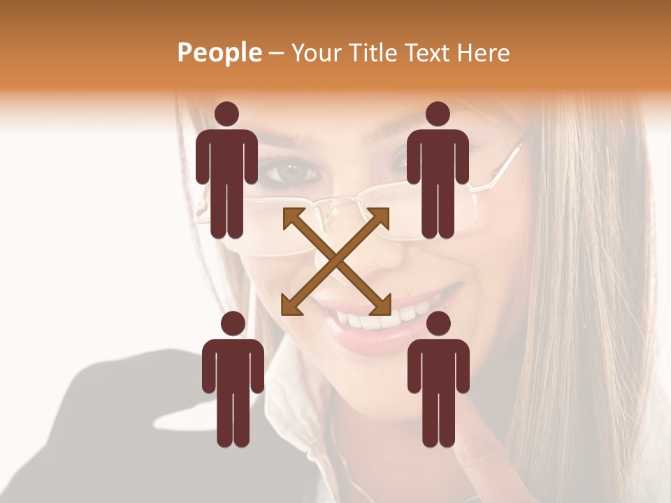 A Woman With Glasses Is Smiling For The Camera PowerPoint Template