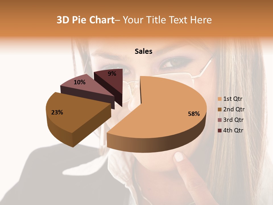 A Woman With Glasses Is Smiling For The Camera PowerPoint Template