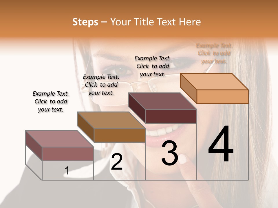 A Woman With Glasses Is Smiling For The Camera PowerPoint Template
