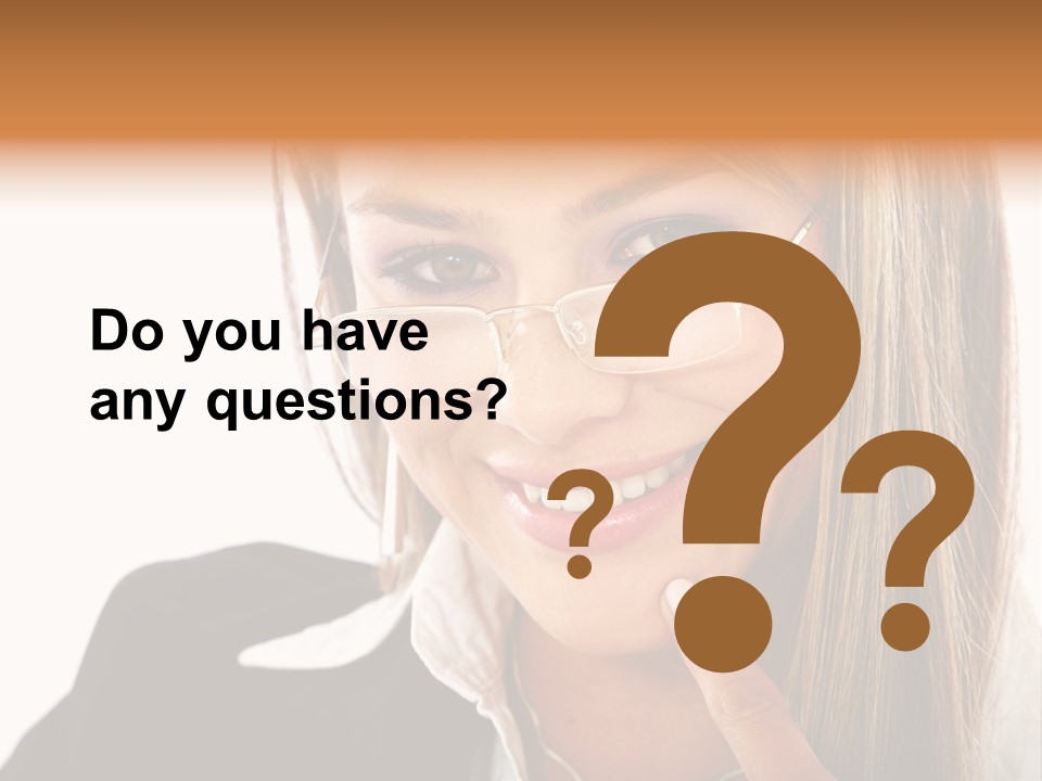 A Woman With Glasses Is Smiling For The Camera PowerPoint Template