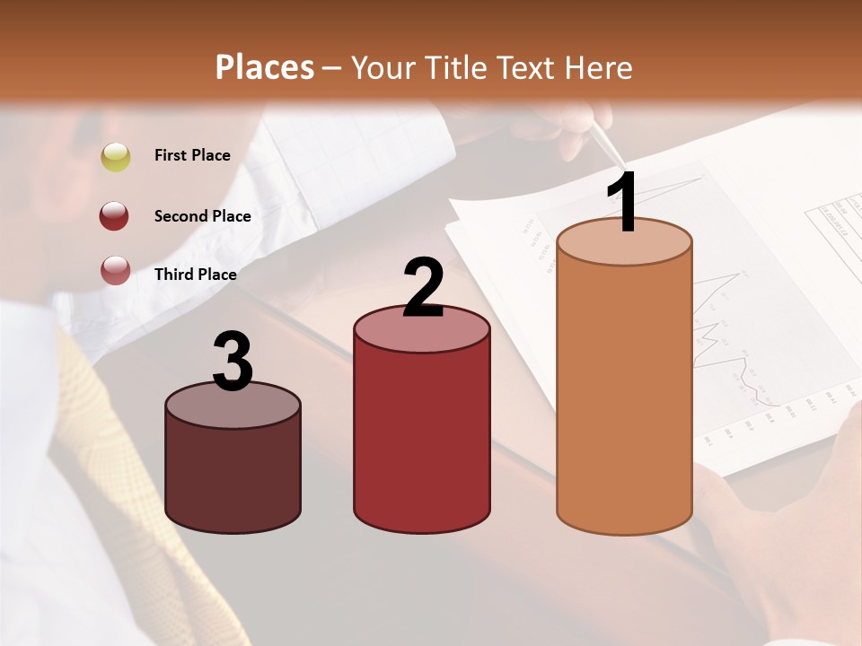 A Man Sitting At A Desk Writing On A Piece Of Paper PowerPoint Template