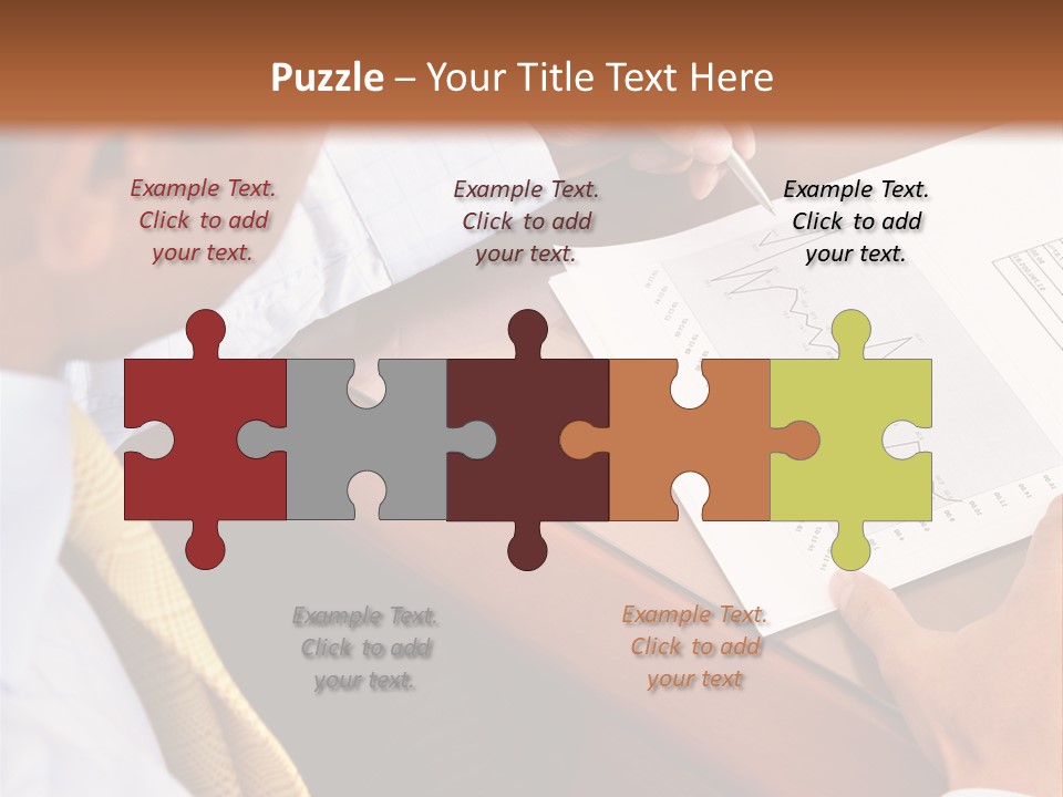 A Man Sitting At A Desk Writing On A Piece Of Paper PowerPoint Template