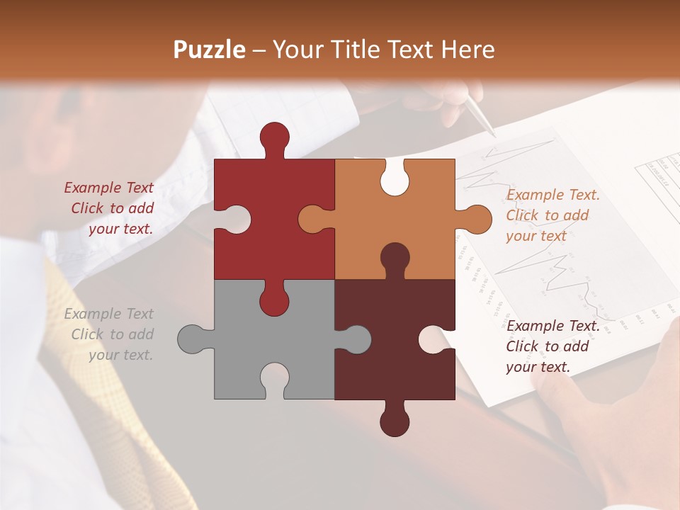 A Man Sitting At A Desk Writing On A Piece Of Paper PowerPoint Template