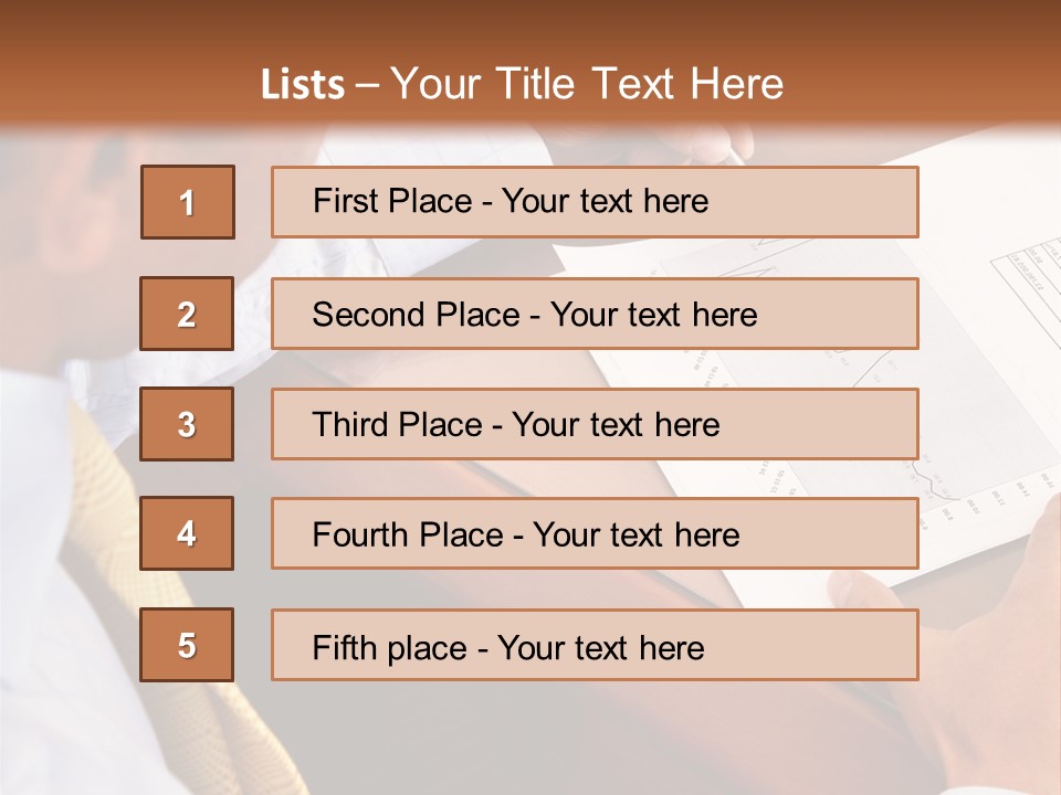 A Man Sitting At A Desk Writing On A Piece Of Paper PowerPoint Template