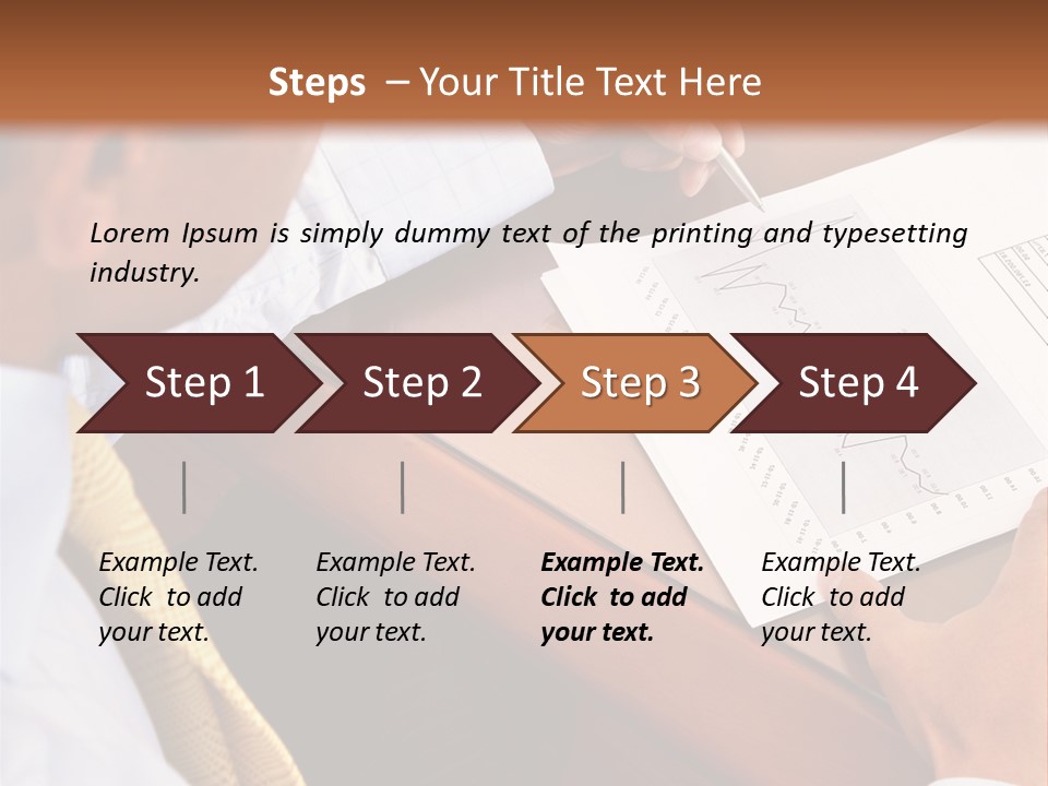 A Man Sitting At A Desk Writing On A Piece Of Paper PowerPoint Template