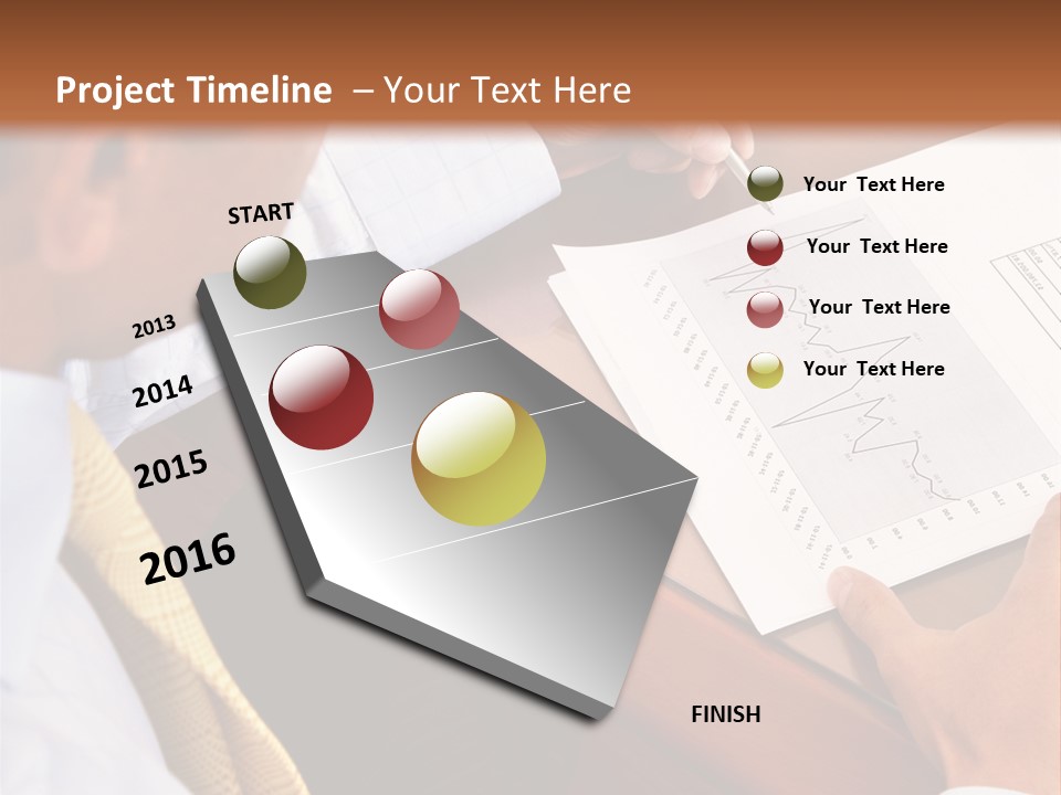 A Man Sitting At A Desk Writing On A Piece Of Paper PowerPoint Template