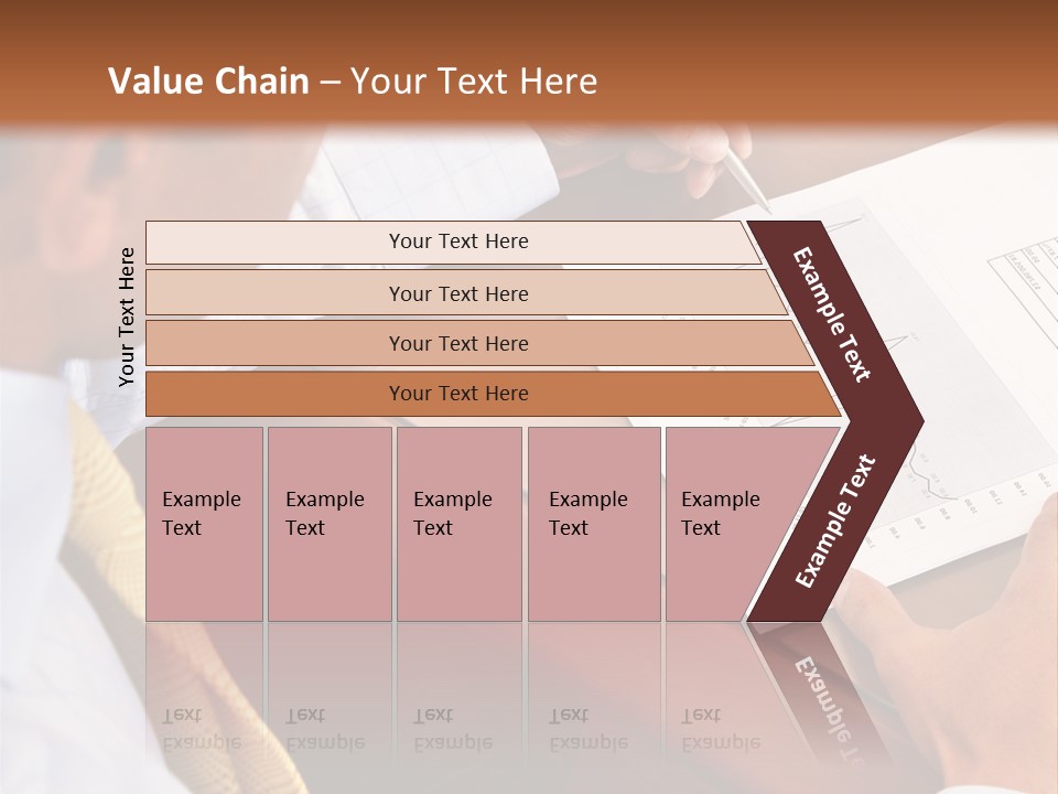 A Man Sitting At A Desk Writing On A Piece Of Paper PowerPoint Template