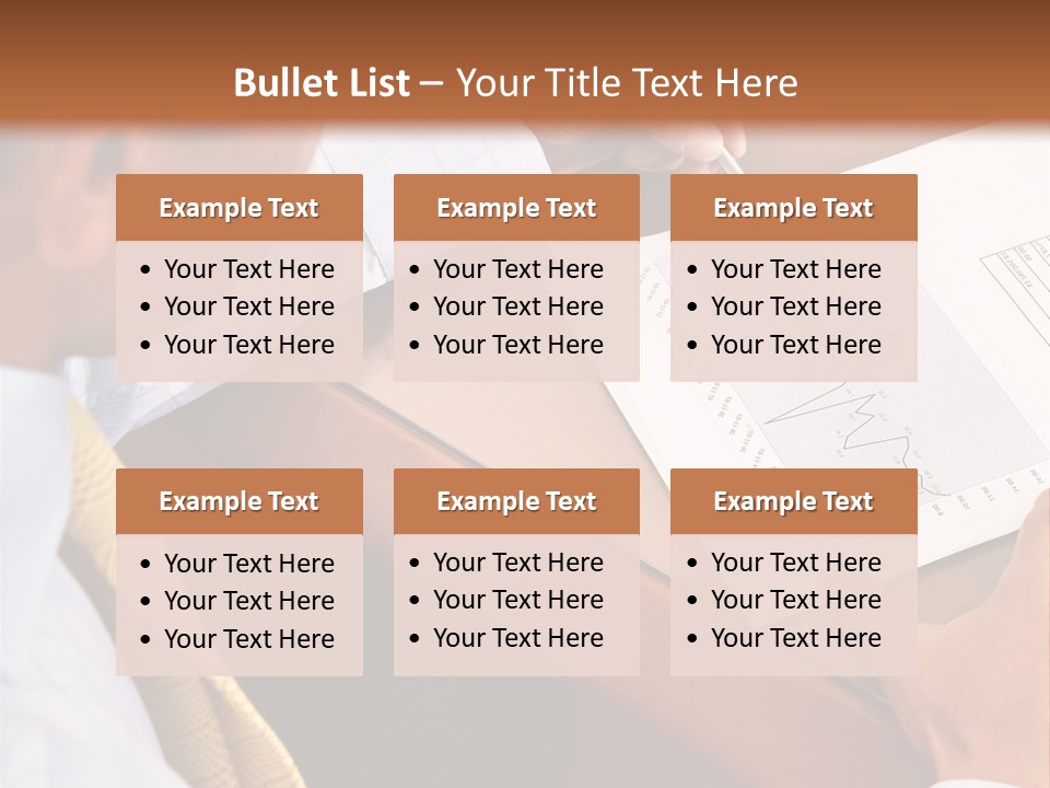 A Man Sitting At A Desk Writing On A Piece Of Paper PowerPoint Template