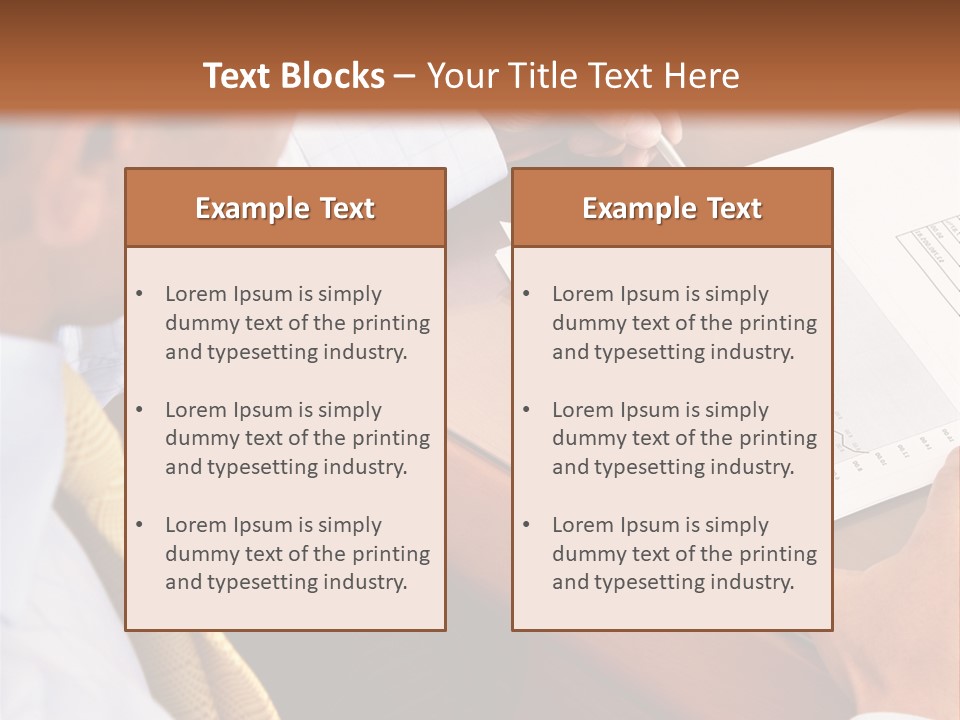 A Man Sitting At A Desk Writing On A Piece Of Paper PowerPoint Template