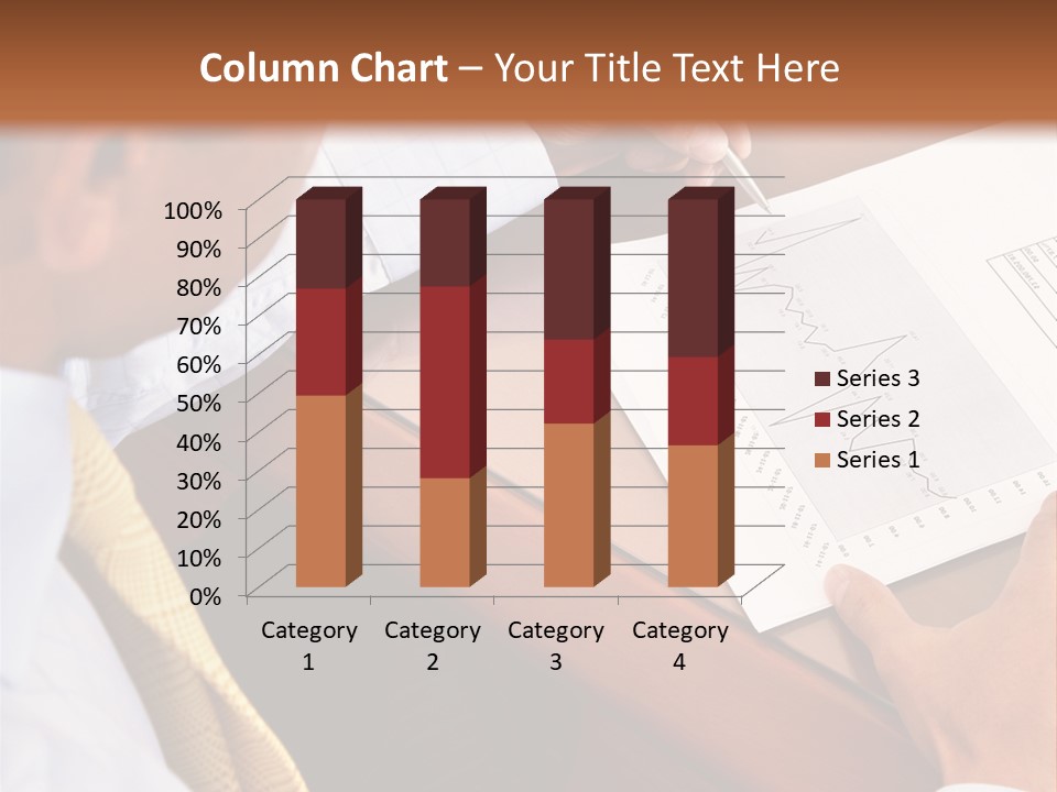 A Man Sitting At A Desk Writing On A Piece Of Paper PowerPoint Template