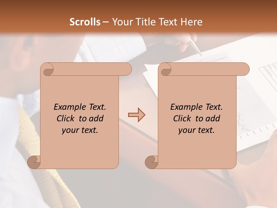 A Man Sitting At A Desk Writing On A Piece Of Paper PowerPoint Template
