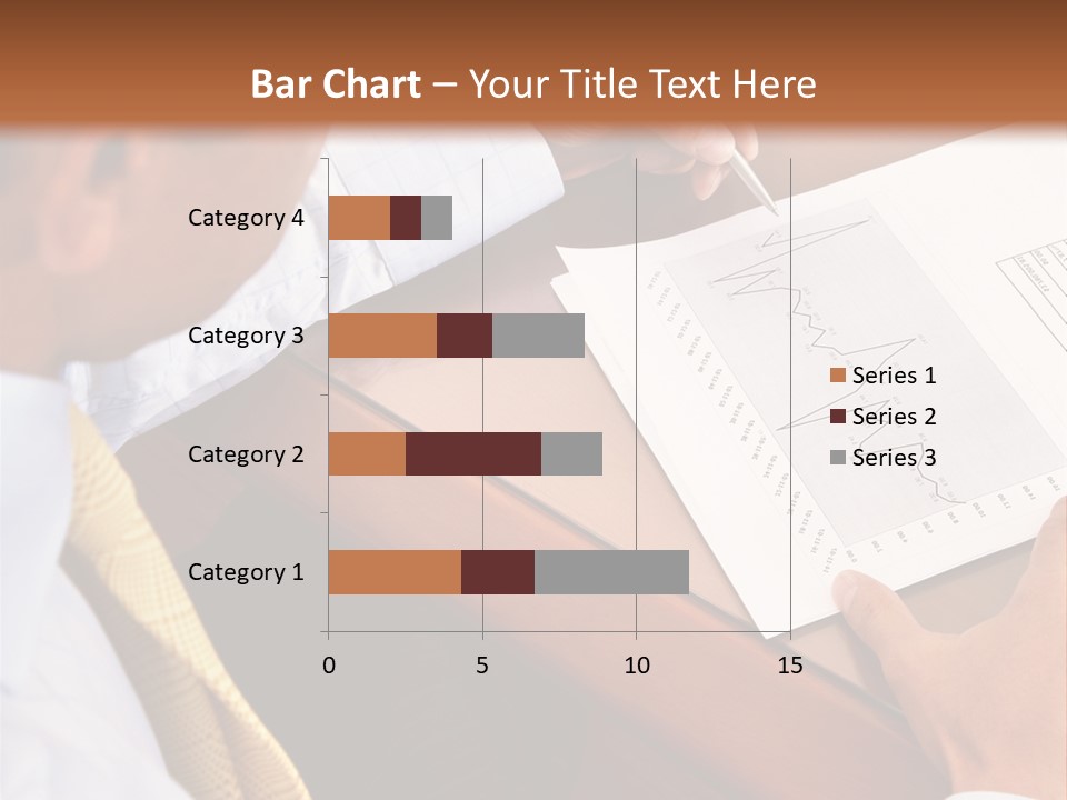 A Man Sitting At A Desk Writing On A Piece Of Paper PowerPoint Template