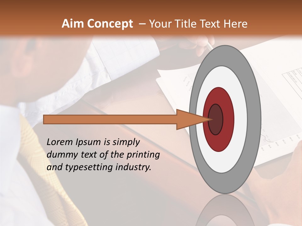 A Man Sitting At A Desk Writing On A Piece Of Paper PowerPoint Template