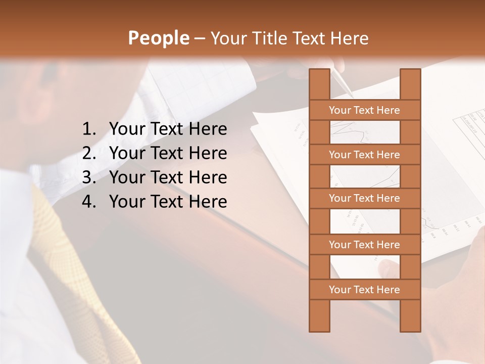 A Man Sitting At A Desk Writing On A Piece Of Paper PowerPoint Template