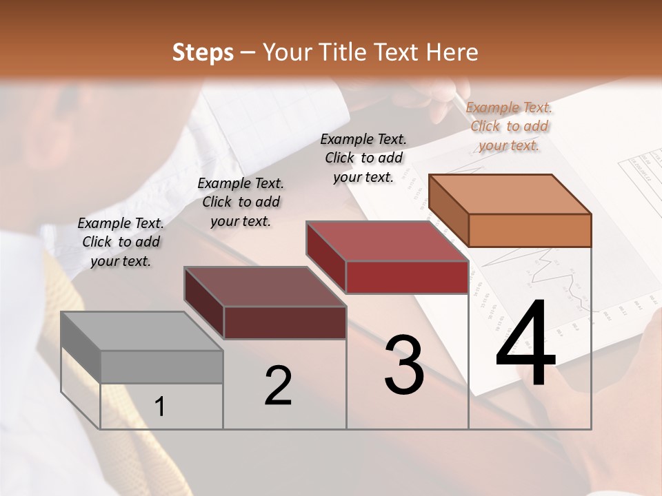 A Man Sitting At A Desk Writing On A Piece Of Paper PowerPoint Template