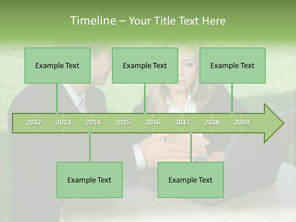 A Man And Woman Looking At A Laptop Screen PowerPoint Template