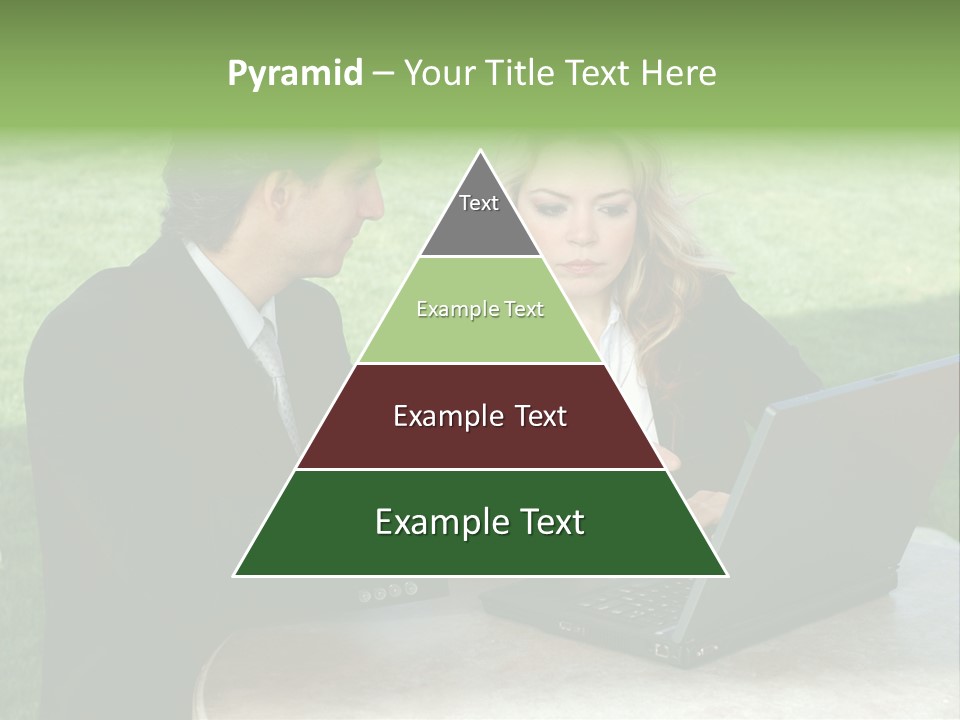 A Man And Woman Looking At A Laptop Screen PowerPoint Template