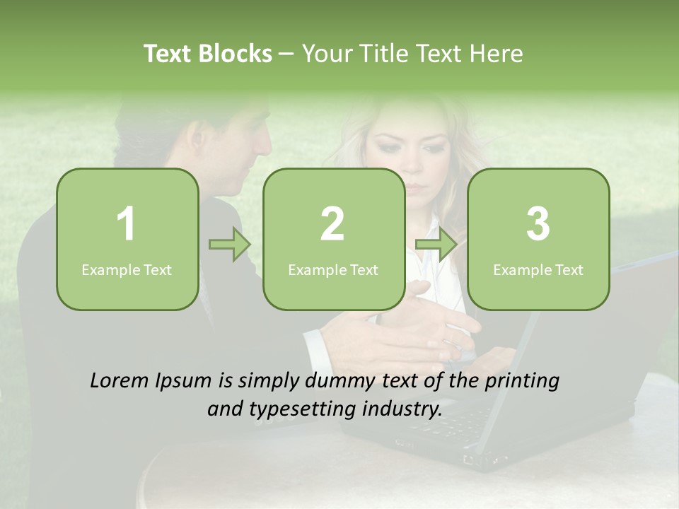 A Man And Woman Looking At A Laptop Screen PowerPoint Template