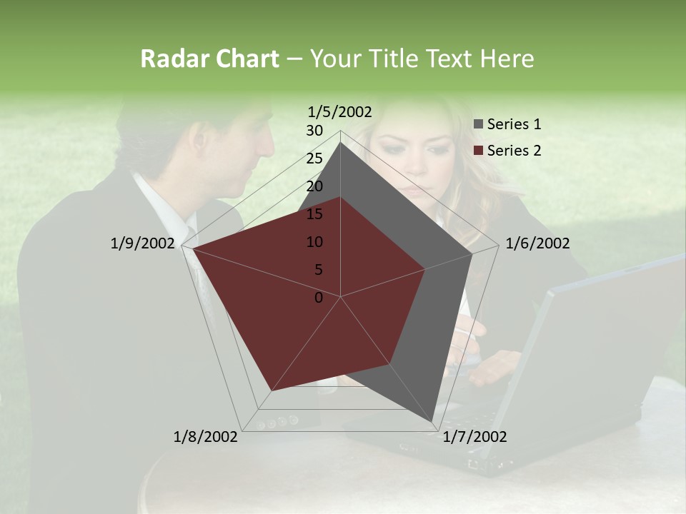 A Man And Woman Looking At A Laptop Screen PowerPoint Template