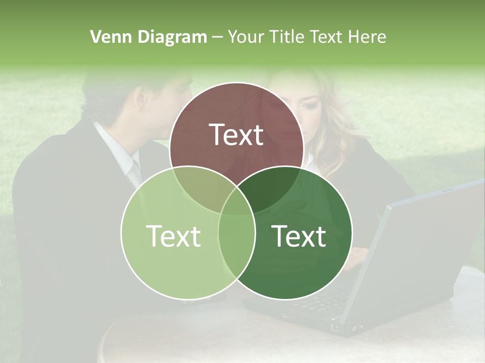 A Man And Woman Looking At A Laptop Screen PowerPoint Template