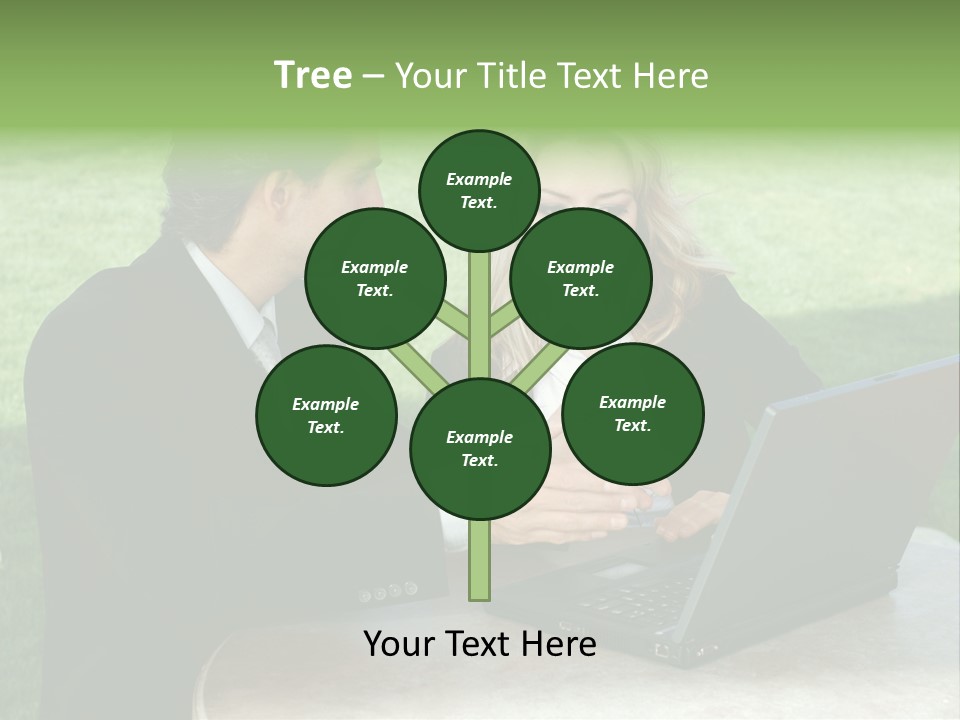 A Man And Woman Looking At A Laptop Screen PowerPoint Template