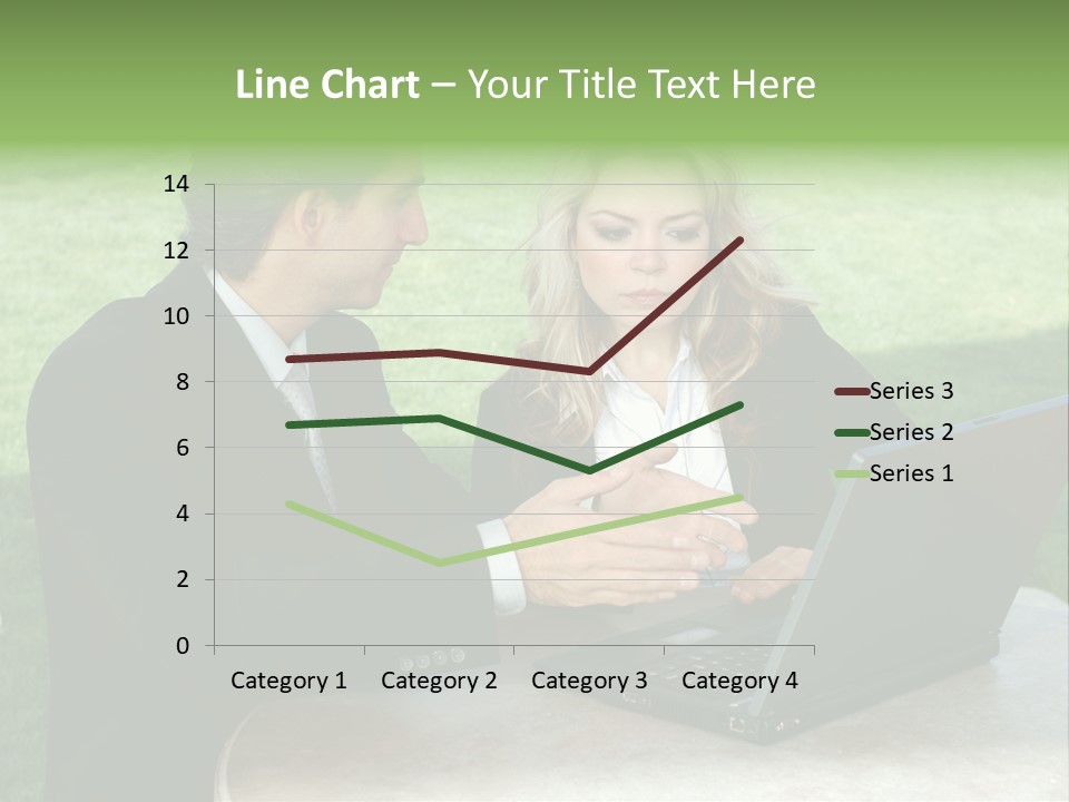 A Man And Woman Looking At A Laptop Screen PowerPoint Template