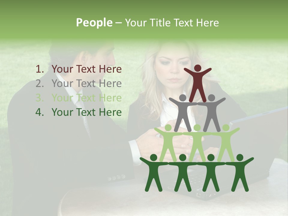 A Man And Woman Looking At A Laptop Screen PowerPoint Template