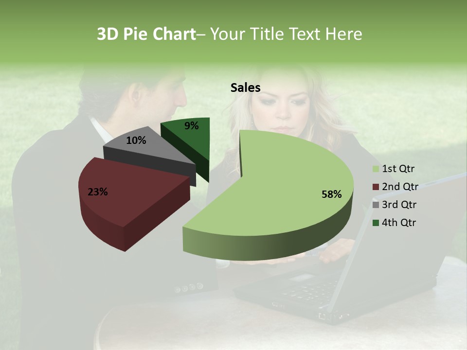 A Man And Woman Looking At A Laptop Screen PowerPoint Template