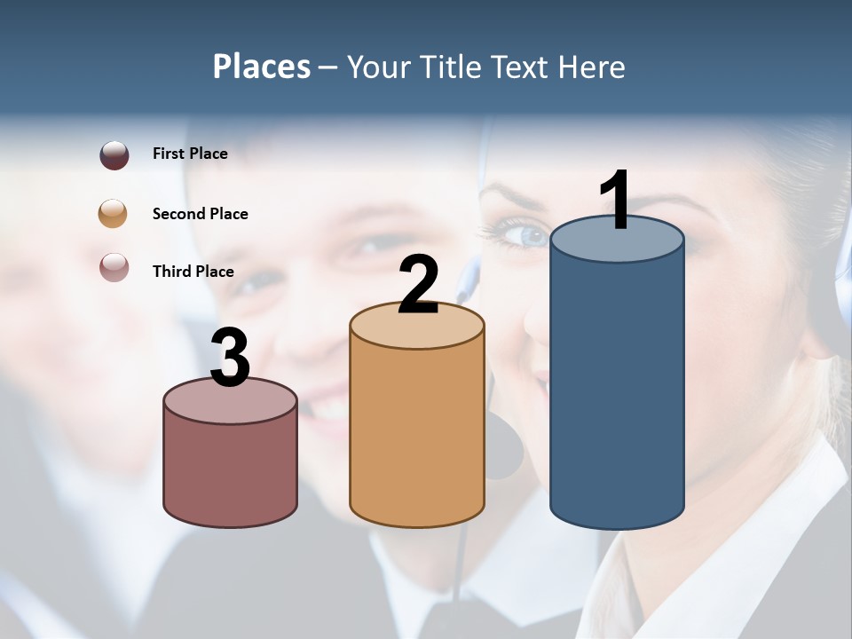 A Man And A Woman Wearing Headsets Powerpoint Template PowerPoint Template