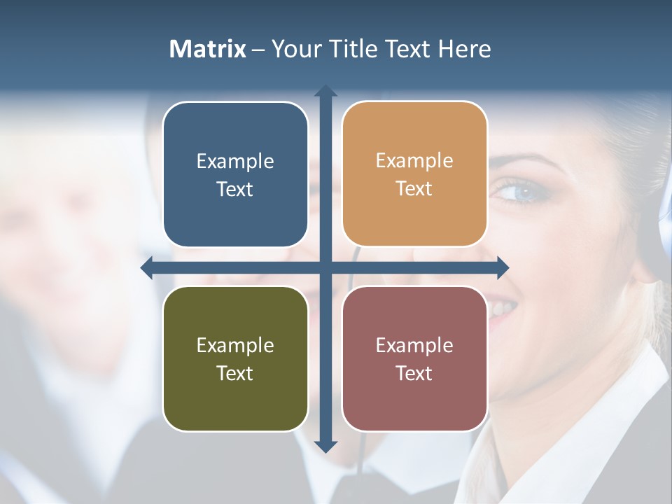 A Man And A Woman Wearing Headsets Powerpoint Template PowerPoint Template